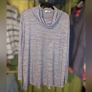 GAP Heathered Blue Cowl Neck Sweater
